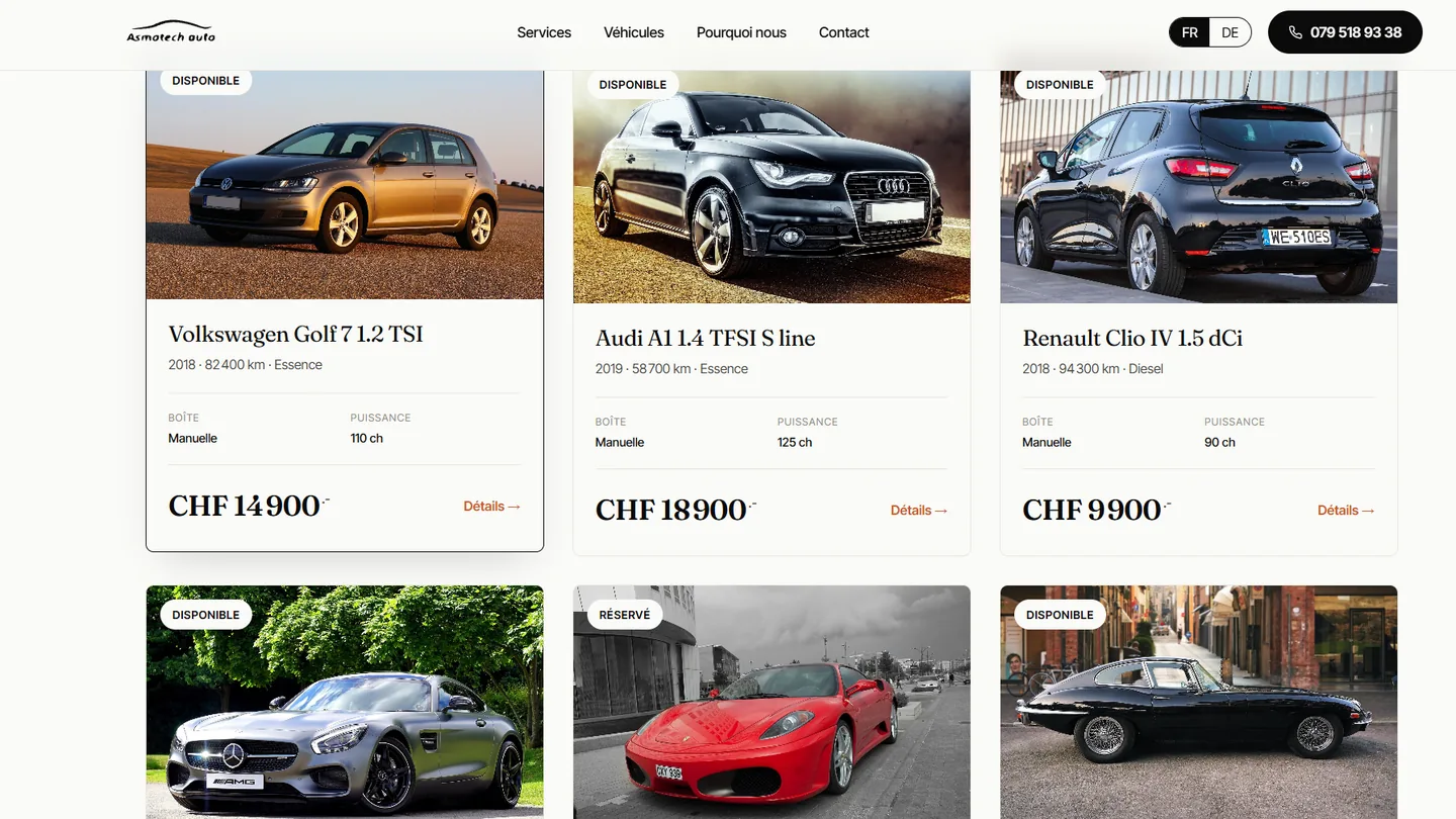 Aperçu du site asmatechauto.ch