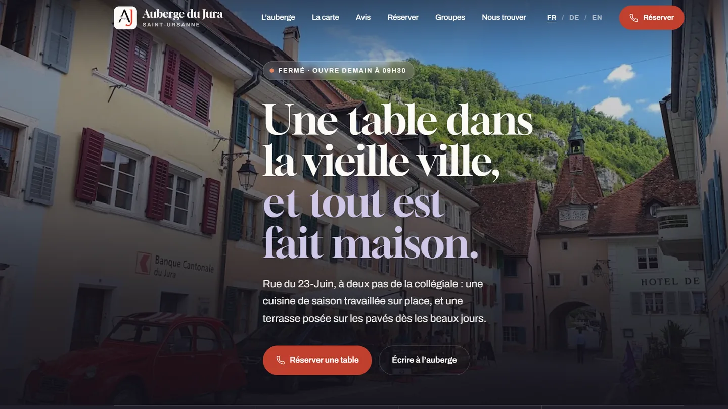 Aperçu du site auberge-dujura.ch