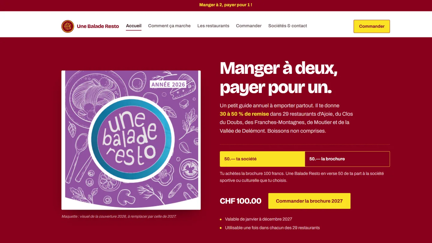 Aperçu du site une-balade-resto.ch