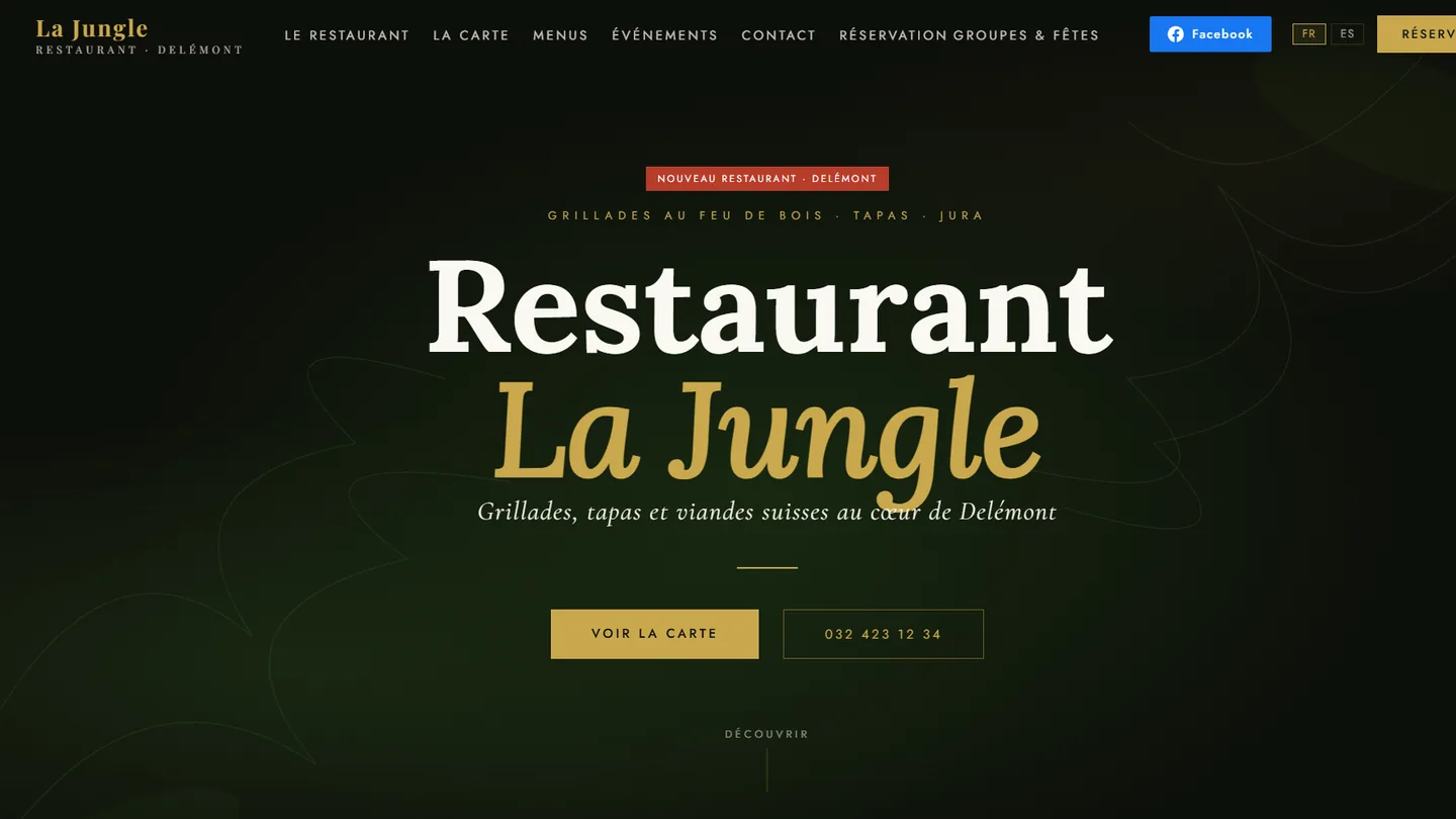 Aperçu du site restaurantlajungle.ch