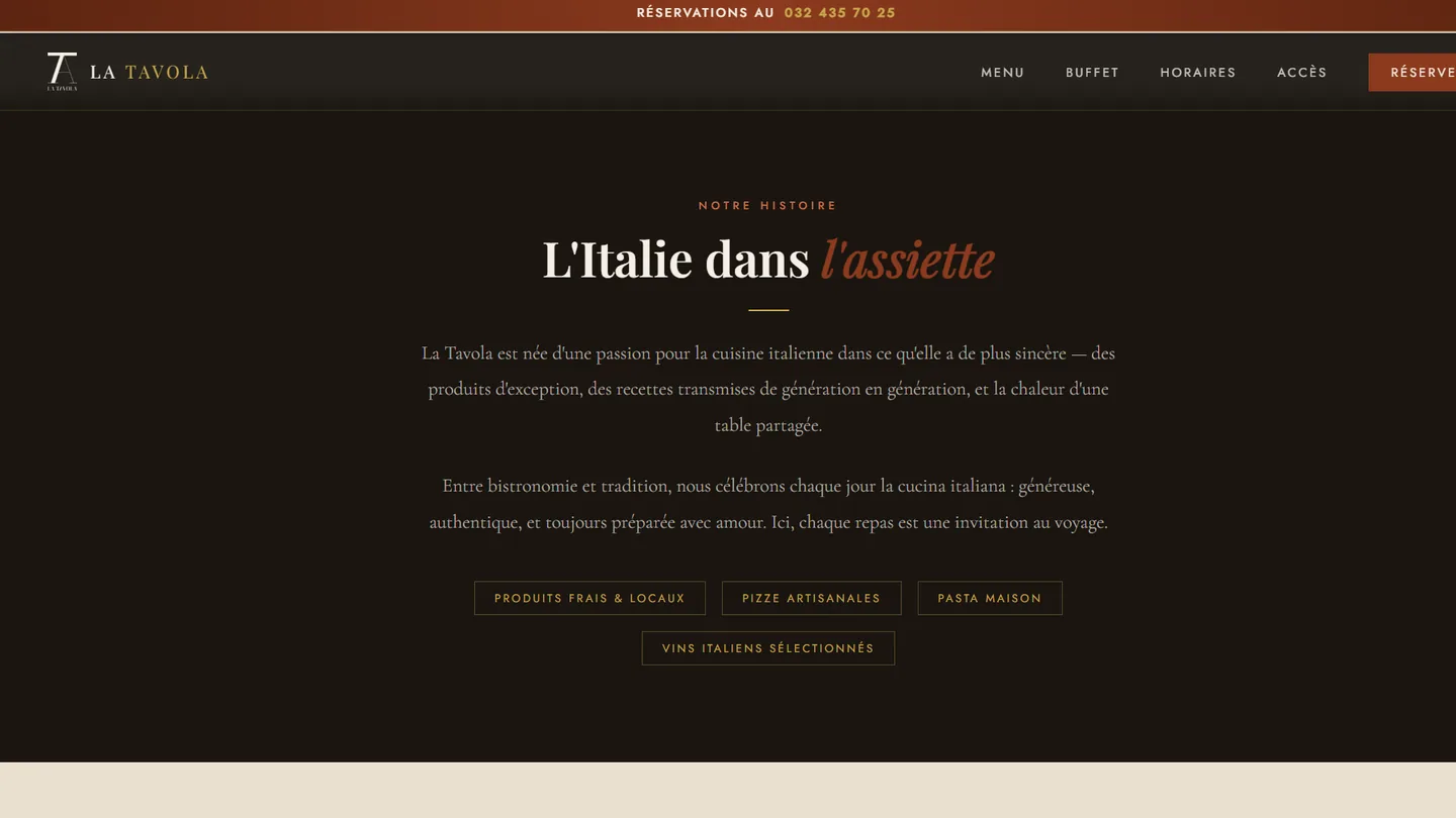 Aperçu du site restaurantlatavola.ch